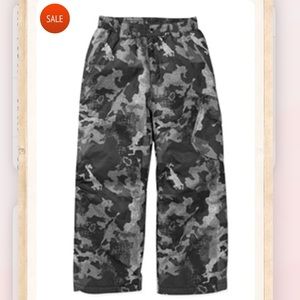 FADED GLORY SNOWBOARD PANTS SKI SNOW INSULATED BLACK COMMANDO 6 7 CAMO NEW